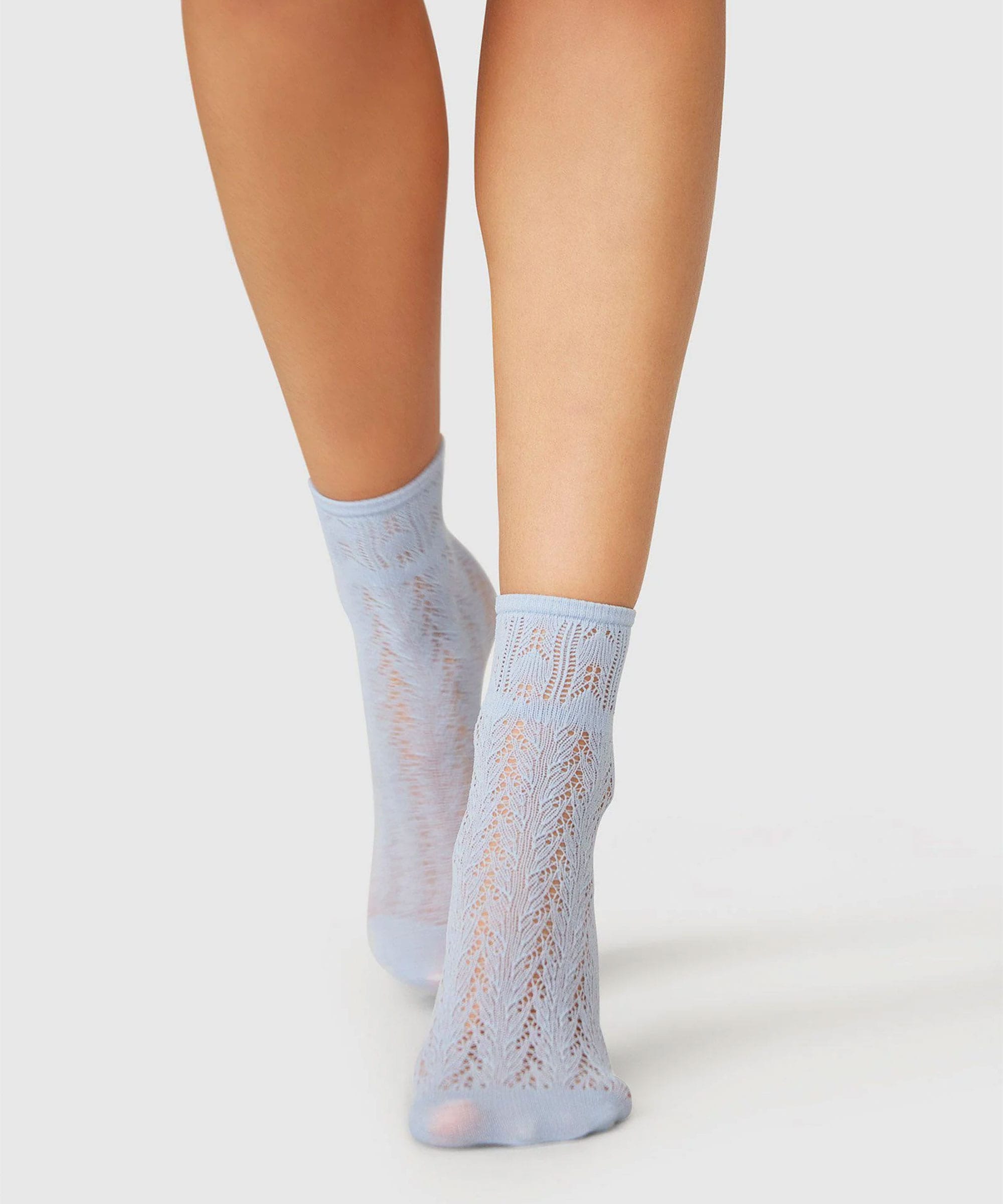 Erica Crochet Socks Blue